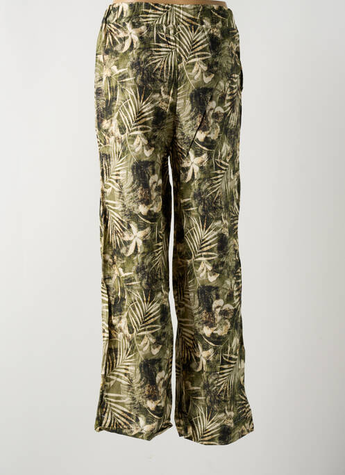 Pantalon larg mărime normală mărime normală verde LA CIBLE ROUGE femme