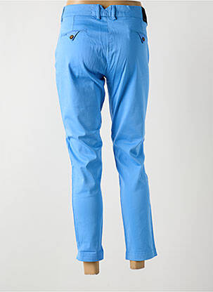 Pantalon 7/8 închidere cu fermoar sub clapetă cu nasturi albastru LA CIBLE ROUGE femeie
