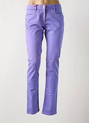 Pantalon slim țesătură poplin mărime normală violet LA CIBLE ROUGE femeie