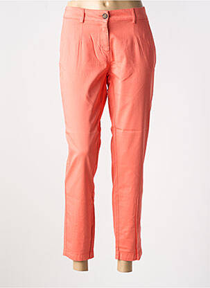 Pantalon 7/8 închidere cu fermoar sub clapetă cu nasturi portocalie LA CIBLE ROUGE femeie