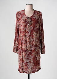 Rochie midi imprimeu floral mâneci lungi maro ESE O ESE femme