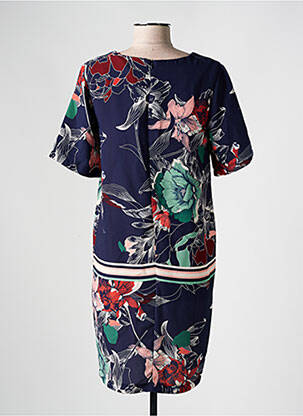 Rochie midi imprimeu floral mâneci scurte albastru LA FEE MARABOUTEE femeie