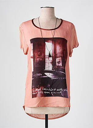 Tricou imprimeu fantezie mâneci scurte portocalie MAISON SCOTCH femeie