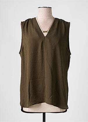 Top țesătură crep fără mâneci verde SCOTCH & SODA femeie
