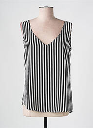 Top croială fluidă fără mâneci negru IMPERIAL femme