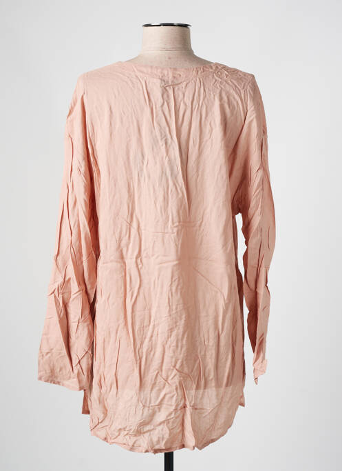 Tunică mâneci lungi guler în v roz PLEASE femme