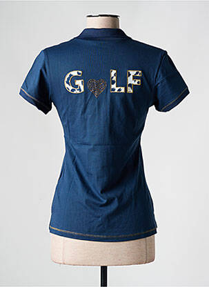 Polo broderie mâneci scurte albastru GIRLS GOLF femeie