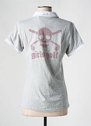 Polo broderie mâneci scurte gri GIRLS GOLF femeie