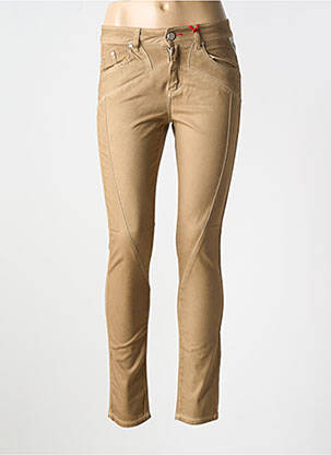 Pantalon slim buzunare bej LA CIBLE ROUGE femeie