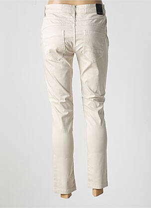 Pantalon 7/8 închidere cu fermoar sub clapetă cu nasturi bej LA CIBLE ROUGE femeie