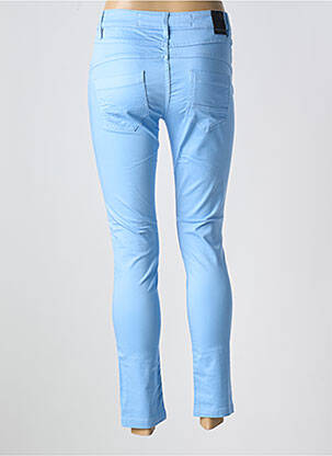 Pantalon 7/8 închidere cu fermoar sub clapetă cu nasturi albastru LA CIBLE ROUGE femeie