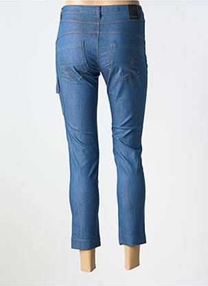 Pantalon 7/8 închidere cu fermoar sub clapetă cu nasturi albastru deschis LA CIBLE ROUGE femeie