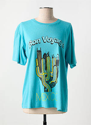 Tricou croială dreaptă mâneci scurte albastru BREWSTER femeie