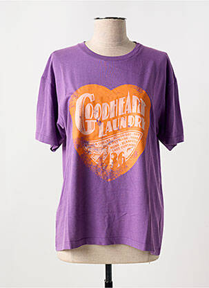 Tricou croială dreaptă mâneci scurte violet BREWSTER femeie