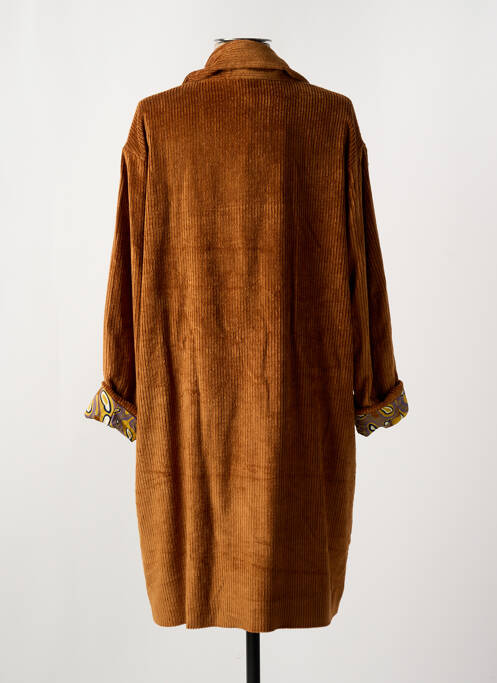 Palton lung maro STORIATIPIC femeie