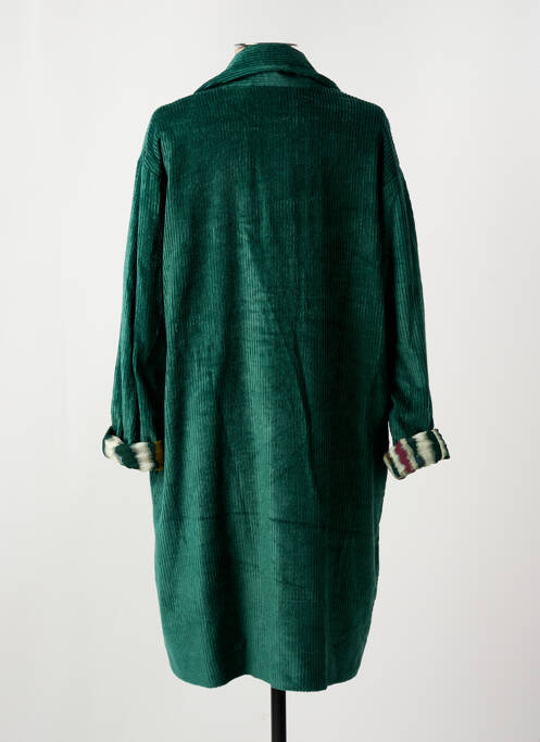 Palton lung verde STORIATIPIC femeie