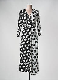 Rochie lungă țesătură crep mâneci 3/4 negru HUGO BOSS femeie