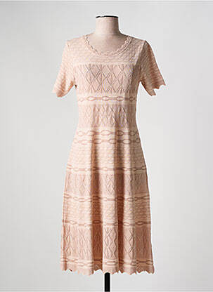 Rochie midi mâneci scurte mâneci scurte roz D.EXTERIOR femeie