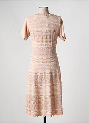 Rochie midi mâneci scurte mâneci scurte roz D.EXTERIOR femeie