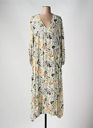 Rochie lungă imprimeu floral mâneci 3/4 verde MASON'S femme