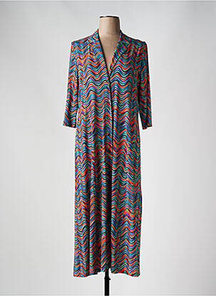 Rochie lungă croială fluidă mâneci 3/4 portocalie SIYU femeie