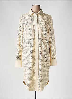 Rochie midi bej HUGO BOSS femeie