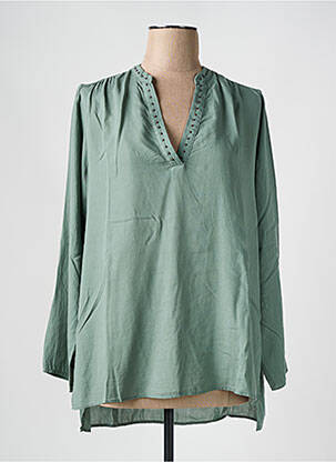 Bluză țesătură poplin mâneci lungi verde MASON'S femeie