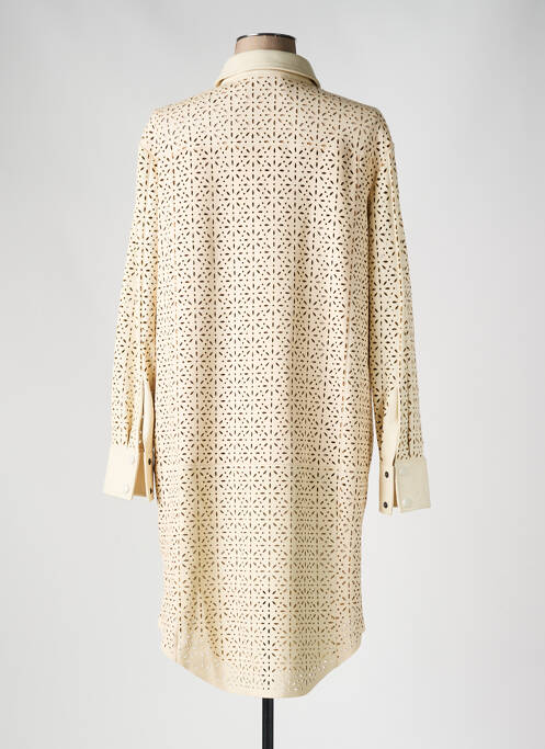 Rochie midi bej HUGO BOSS femeie