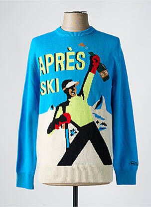 Pulover țesătură jacquard mâneci lungi albastru MC2 SAINT BARTH bărbat