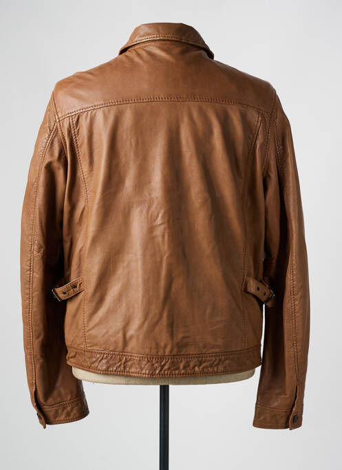 Geacă din piele maro BLAUER bărbat