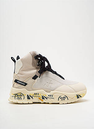 Adidași vârf rotund toc de 4 la 6 cm bej PREMIATA femeie