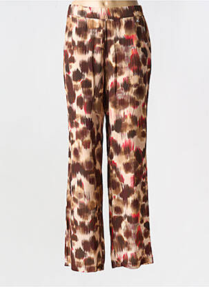 Pantalon drept țesătură crep talie înaltă maro IVY BEAU femeie