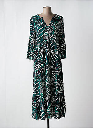 Rochie lungă croială cambrată mâneci 3/4 verde STREET ONE femeie