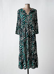 Rochie lungă croială cambrată mâneci 3/4 verde STREET ONE femme