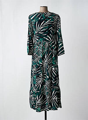 Rochie lungă croială cambrată mâneci 3/4 verde STREET ONE femeie
