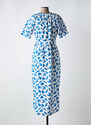Rochie lungă mâneci scurte mâneci scurte albastru COMPAÑIA FANTASTICA femeie