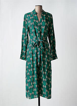 Rochie lungă mâneci lungi mâneci lungi verde COMPAÑIA FANTASTICA femeie