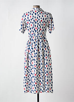 Rochie midi țesătură crep mâneci scurte alb COMPAÑIA FANTASTICA femeie