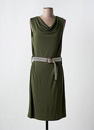 Rochie midi fără mâneci fără mâneci verde QUATRE VINGT JOURS femeie