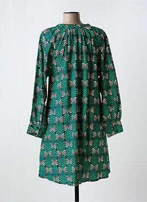 Rochie scurtă croială evazată mâneci lungi verde COMPAÑIA FANTASTICA femeie