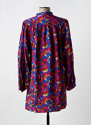 Rochie scurtă croială evazată mâneci lungi albastru COMPAÑIA FANTASTICA femeie