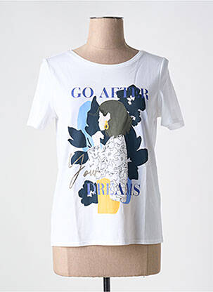 Tricou serigrafie flockată mâneci scurte alb STREET ONE femeie