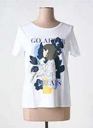 Tricou serigrafie flockată mâneci scurte alb STREET ONE femme