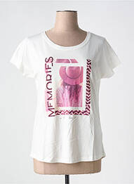 Tricou serigrafie flockată mâneci scurte alb STREET ONE femme