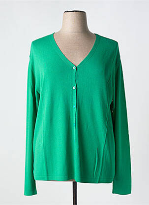 Vestă cu mâneci lungi verde QUATRE VINGT JOURS femeie