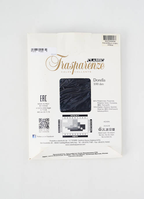 Colant negru TRASPARENZE femeie
