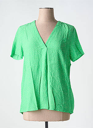 Bluză țesătură crep mâneci scurte verde ESPRIT femeie