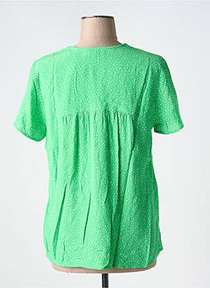 Bluză țesătură crep mâneci scurte verde ESPRIT femeie