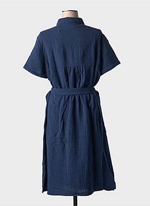 Rochie midi țesătură crep mâneci scurte albastru ESPRIT femeie