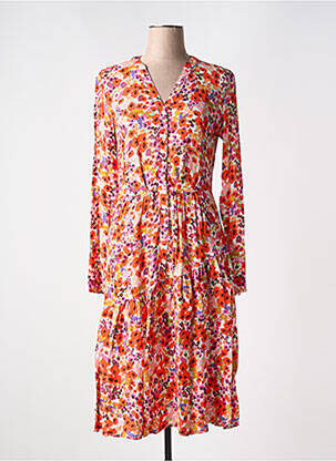 Rochie midi imprimeu floral mâneci lungi portocalie ESPRIT femeie